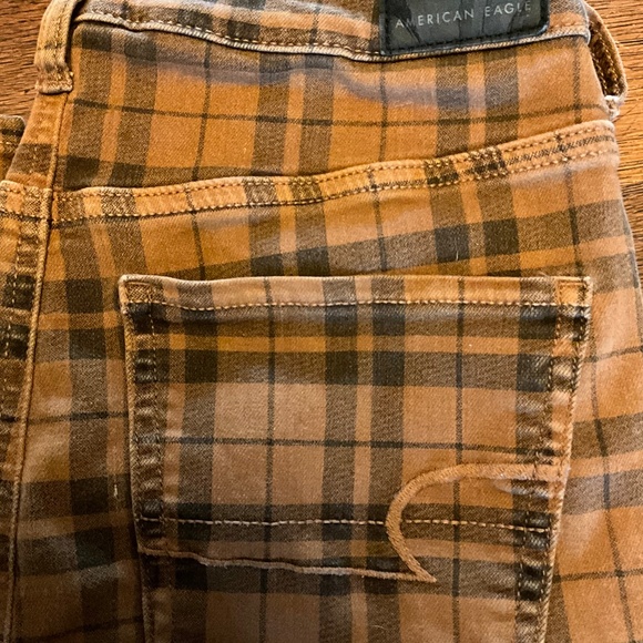 American Eagle brown plaid women’s size 6 regular pants - Picture 2 of 6